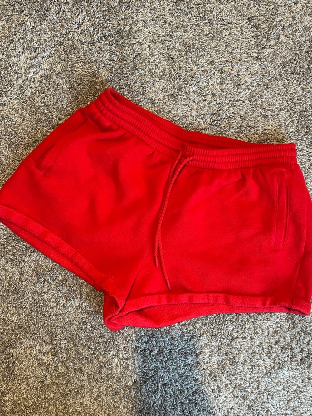 PINK Victoria's Secret Bright Red Athletic high waist Sweat Shorts